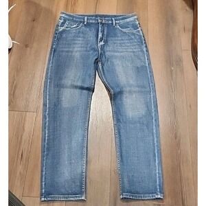 Wthinlee Jeans Men's Size 36 Orange Fleece Lined Straight Leg